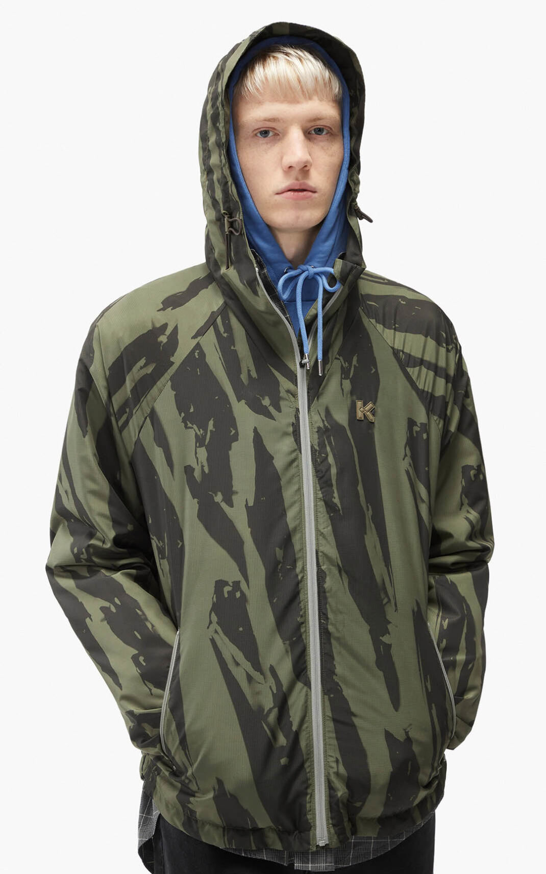 Chaquetas Deportivas Kenzo Pleat Camo Hombre Gris Claro GTS328459